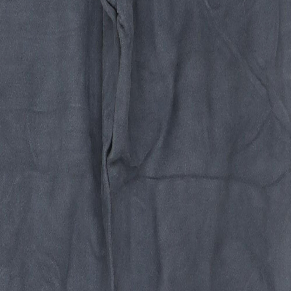 Marks and Spencer Mens Blue Cotton Trousers Size 30 in L33 in Regular Zip