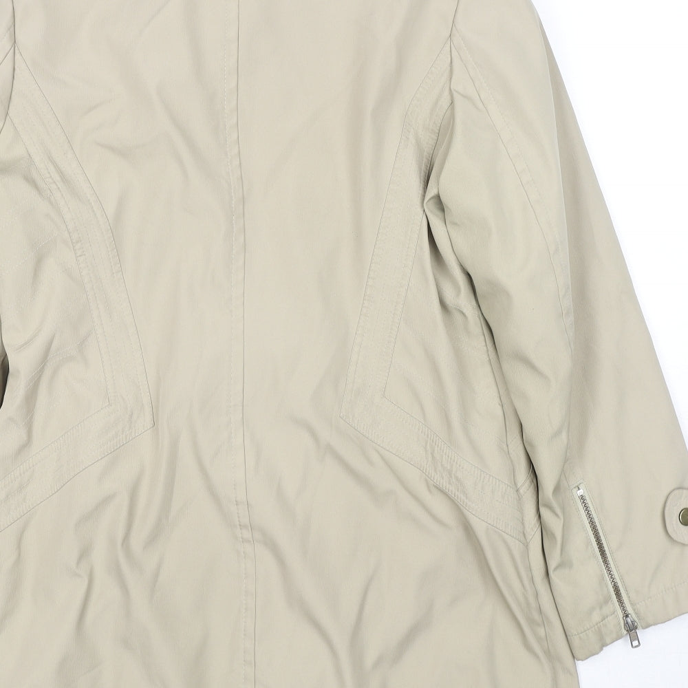 Principles Womens Beige Parka Jacket Size 14 Zip - Detachable Fleece