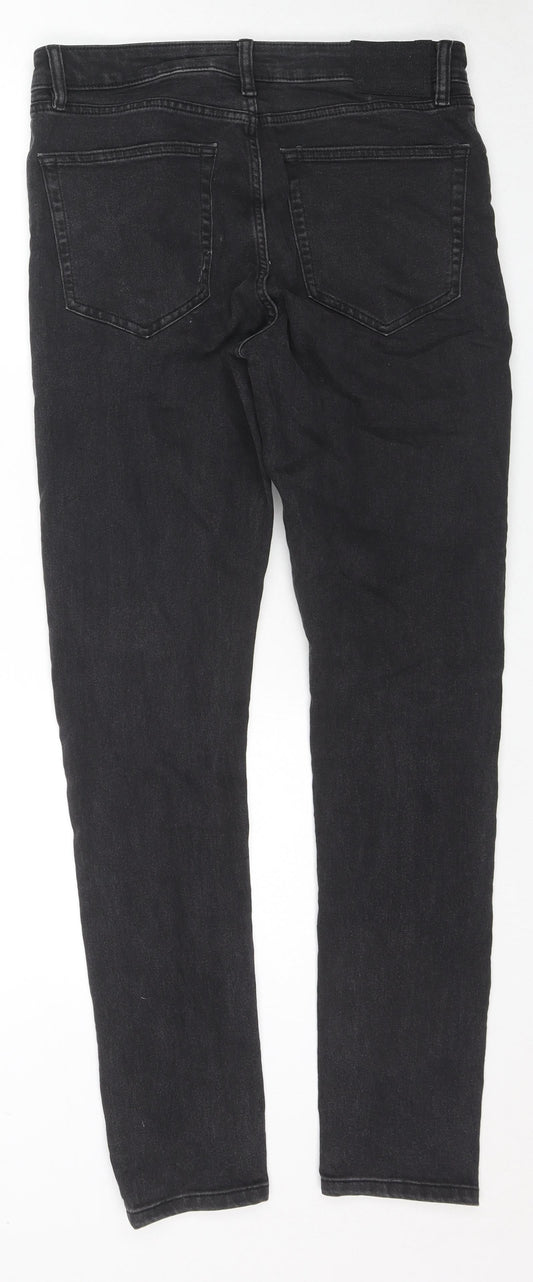 COLLUSION Womens Black Cotton Skinny Jeans Size 34 in L32 in Regular Zip