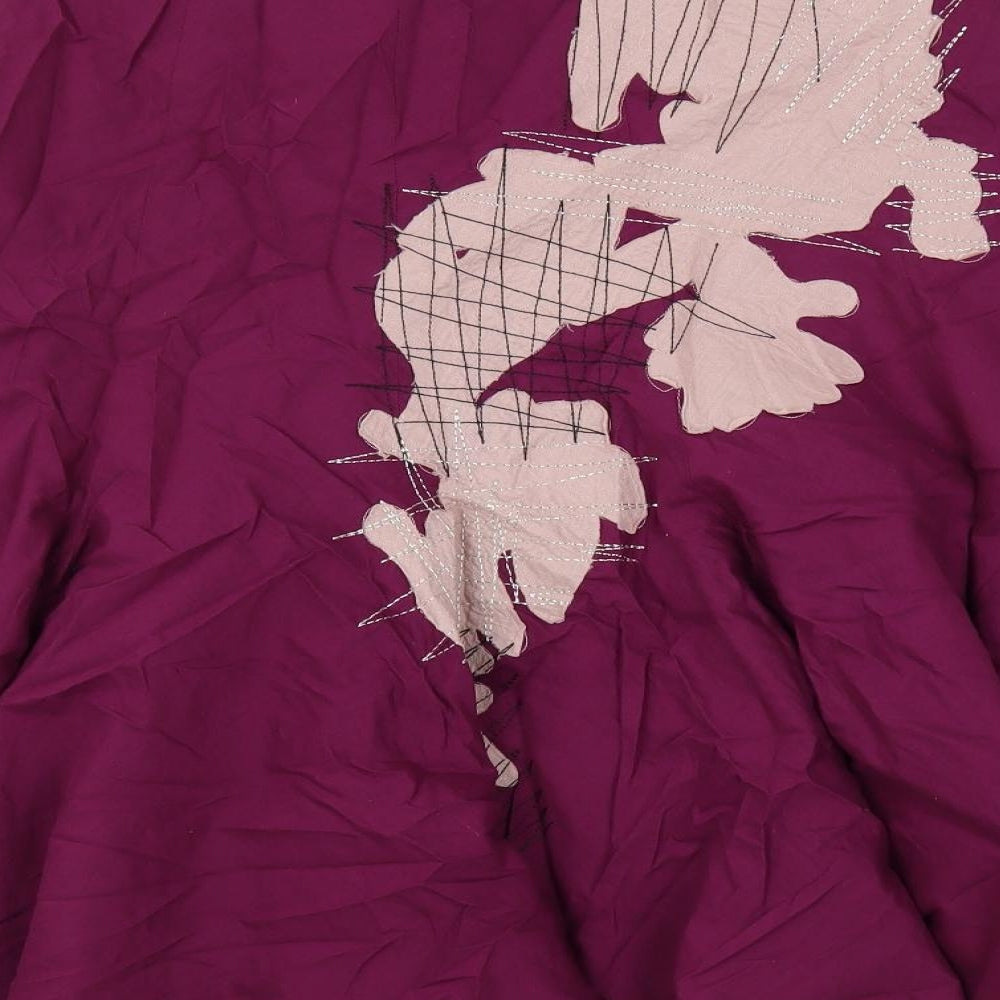 b.young Womens Purple Cotton Flare Skirt Size 8 Zip - Embroidered