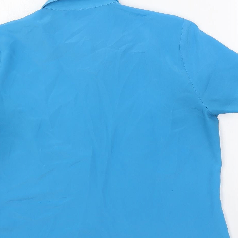 Womens UK Size 14 Classic Blue Basic Button-Up