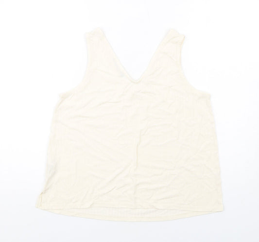Womens UK Size 14 Marks and Spencer Ivory Basic Tank