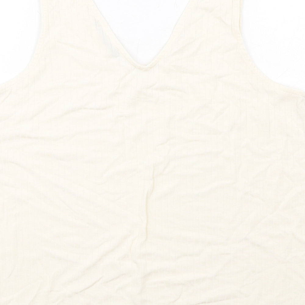 Womens UK Size 14 Marks and Spencer Ivory Basic Tank