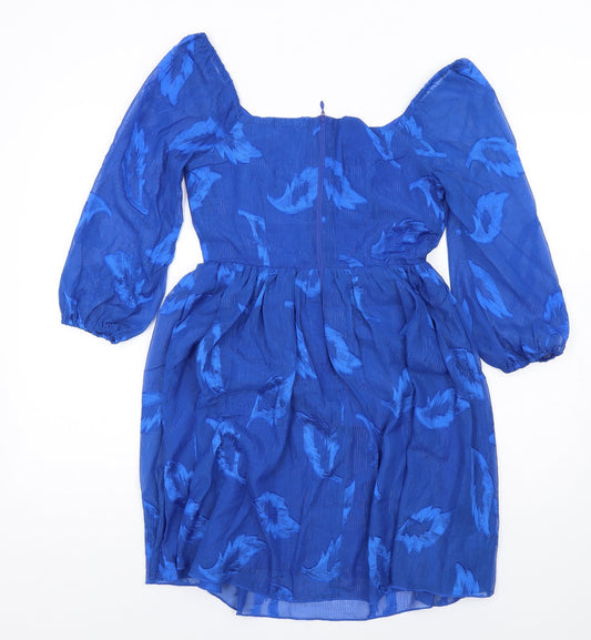 Little Mistress Womens Blue Polyester Fit & Flare Size 6 Sweetheart Zip