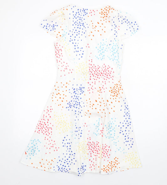 Paper Dolls Womens Multicoloured Geometric Polyethylene A-Line Size 6 V-Neck Button