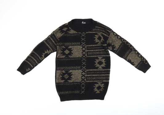 Womens UK Size S Sparkle & Fade Black Pullover Jumper
