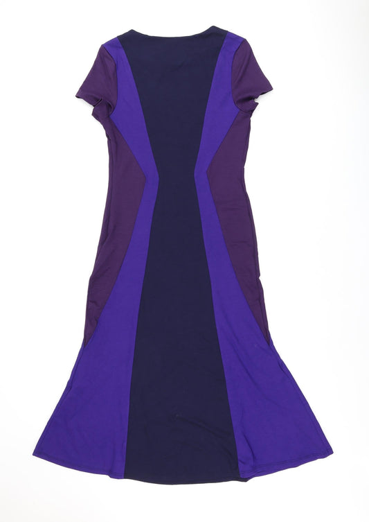 Finery Womens Blue Geometric Viscose A-Line Size 12 Boat Neck Pullover