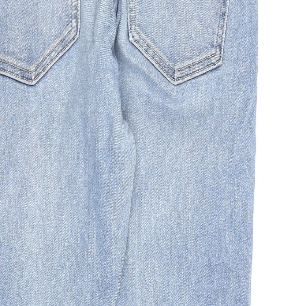 Zara Womens Blue Cotton Skinny Jeans Size 10 L26 in Regular Zip