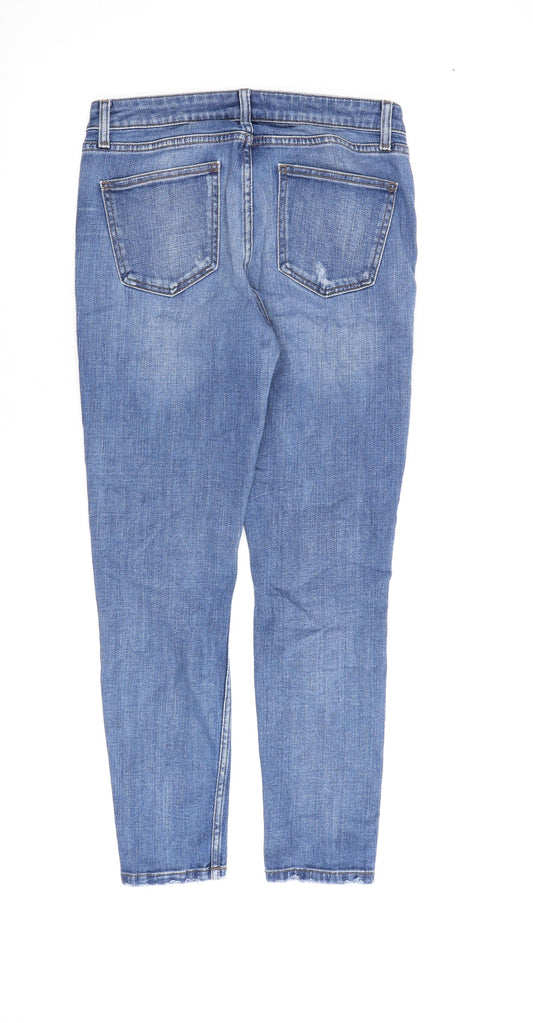 Topshop Womens Blue Cotton Skinny Jeans Size 28 in L32 in Regular Zip