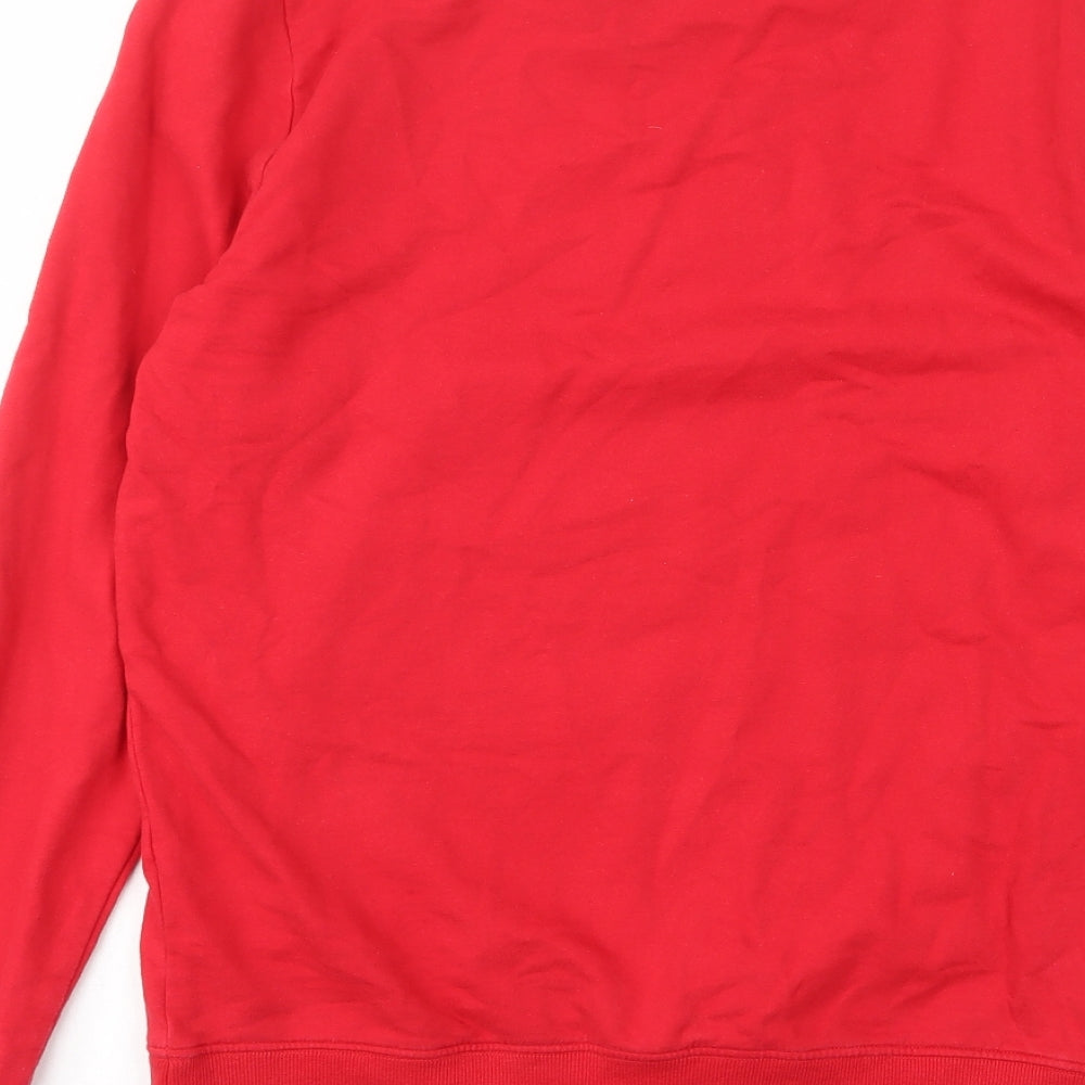 Justice League Mens Red Cotton Pullover Sweatshirt Size S - Christmas