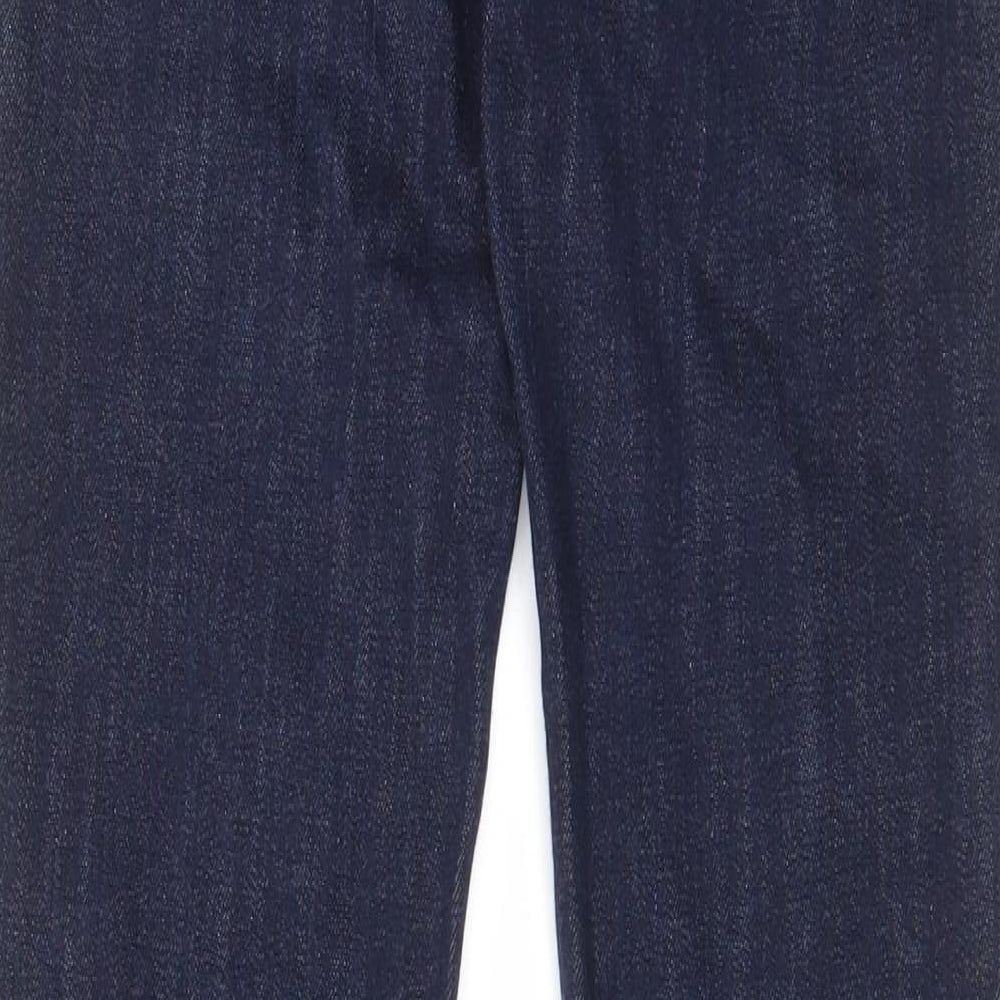 Topshop Womens Blue Cotton Straight Jeans Size 25 in L28 in Regular Zip - Pockets