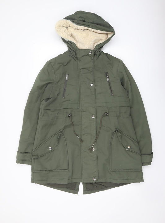 Womens UK Size 8 ASOS Green Parka Coat