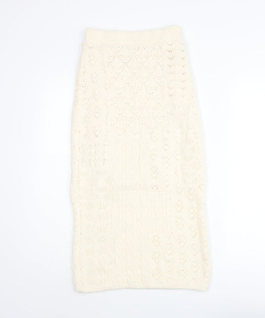 Marks and Spencer Womens Ivory Acrylic Straight & Pencil Skirt Size XS