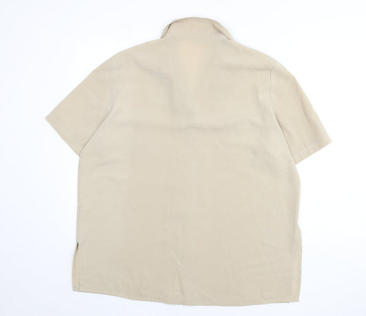 Berkertex Womens Beige Polyester Basic Button-Up Size 18 Collared