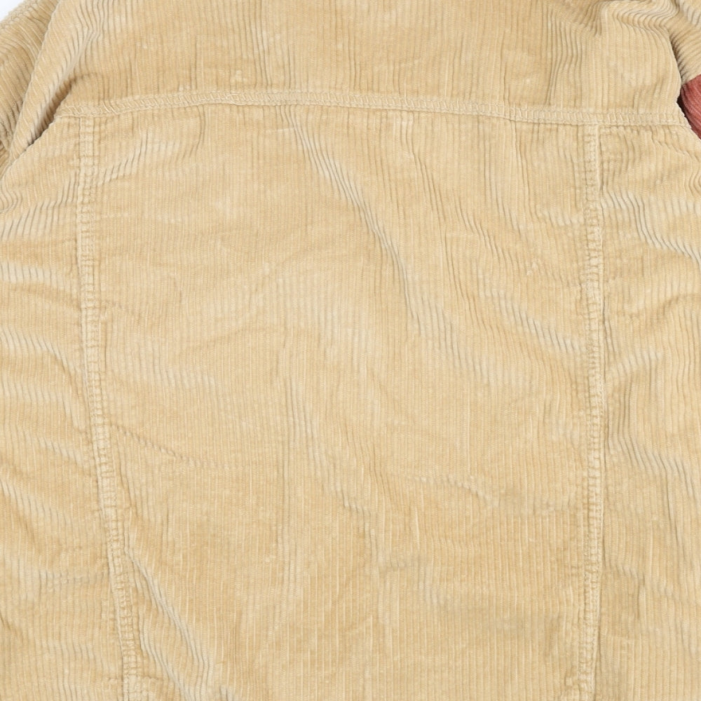 Boohoo Womens Beige Jacket Size 12 Button