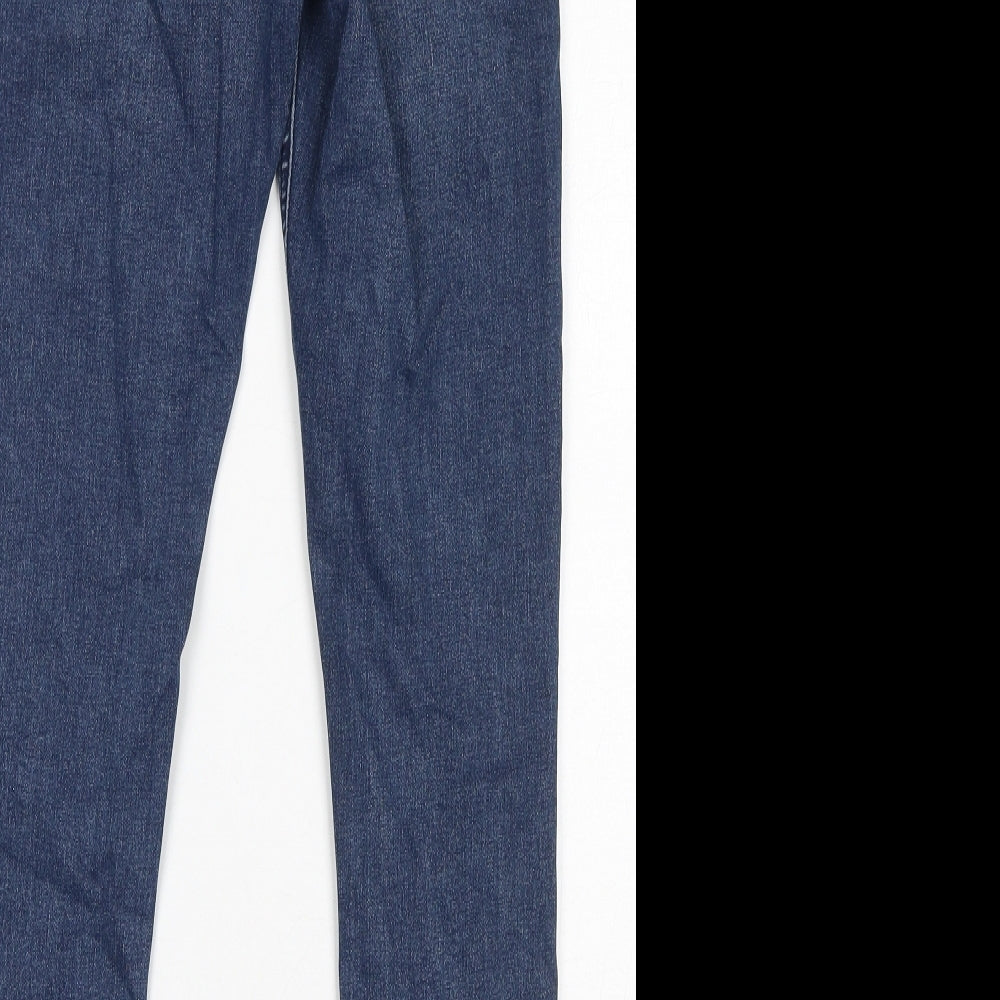 Topshop Womens Blue Cotton Skinny Jeans Size 25 in L30 in Regular Zip