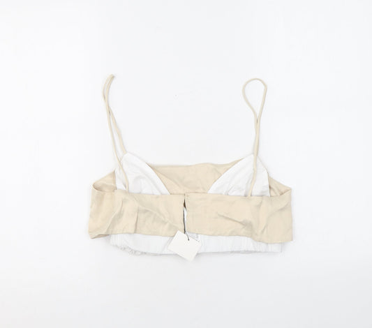Womens UK Size S Zara Beige Cropped Tank