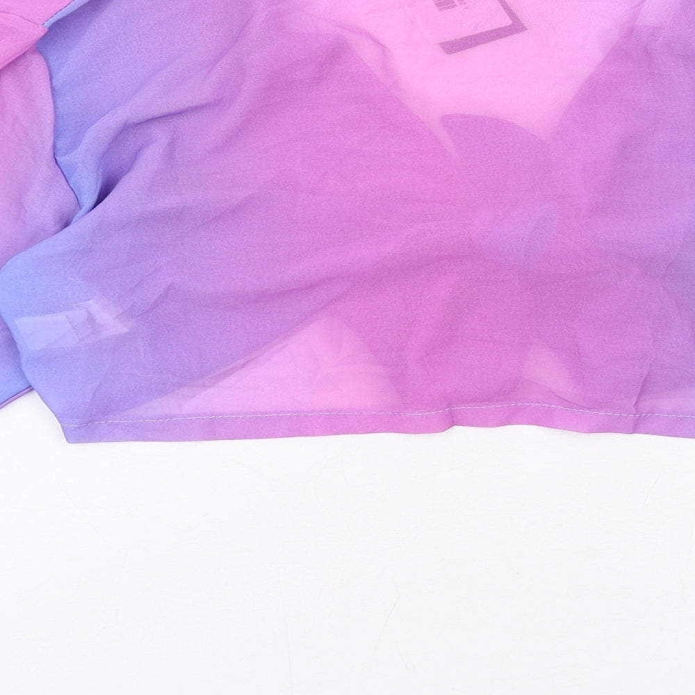 I SAW IT FIRST Womens Multicoloured Polyester Basic Blouse Size 14 V-Neck