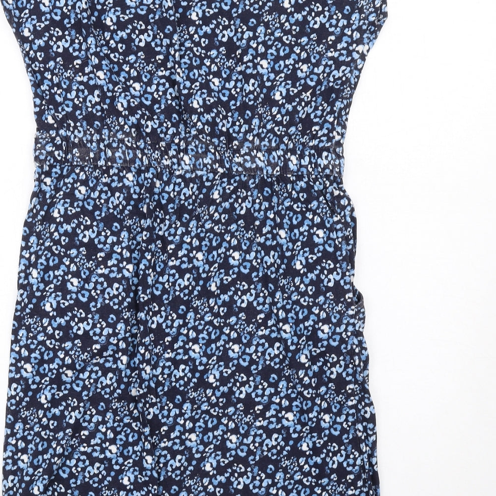 Baard Angels Womens Blue Geometric Cotton A-Line Size 14 Round Neck Pullover