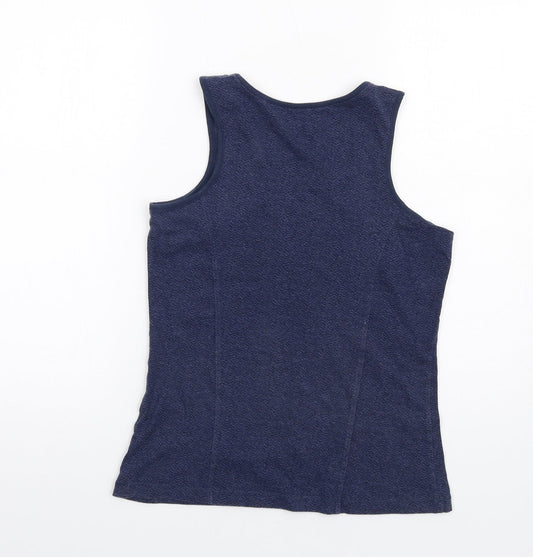 Esprit Womens Blue Cotton Basic Tank Size XS Round Neck