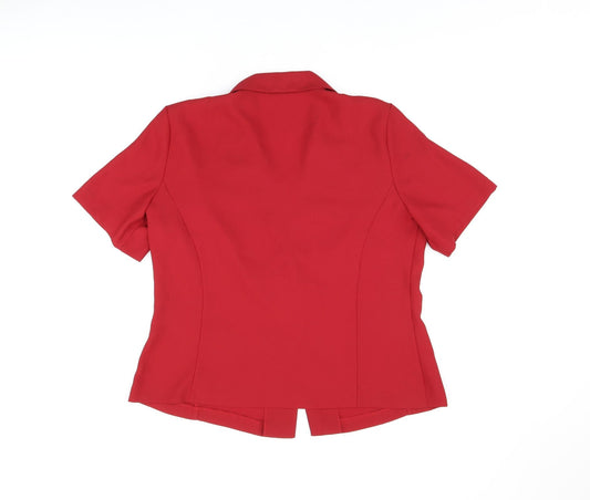 Berkertex Womens Red Polyester Basic Button-Up Size 18 Collared