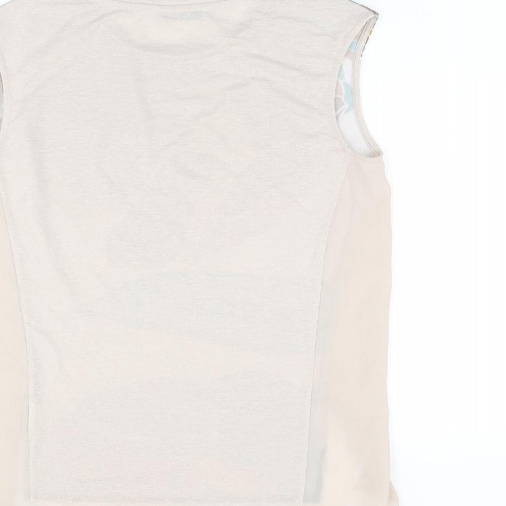 Womens UK Size S Zara Beige Basic Tank