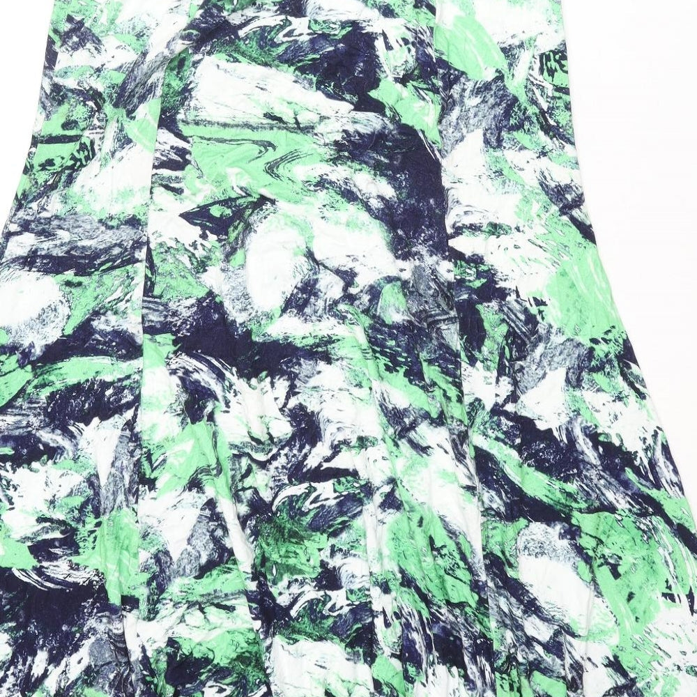 Marble Womens Multicoloured Geometric Viscose Flare Skirt Size 12