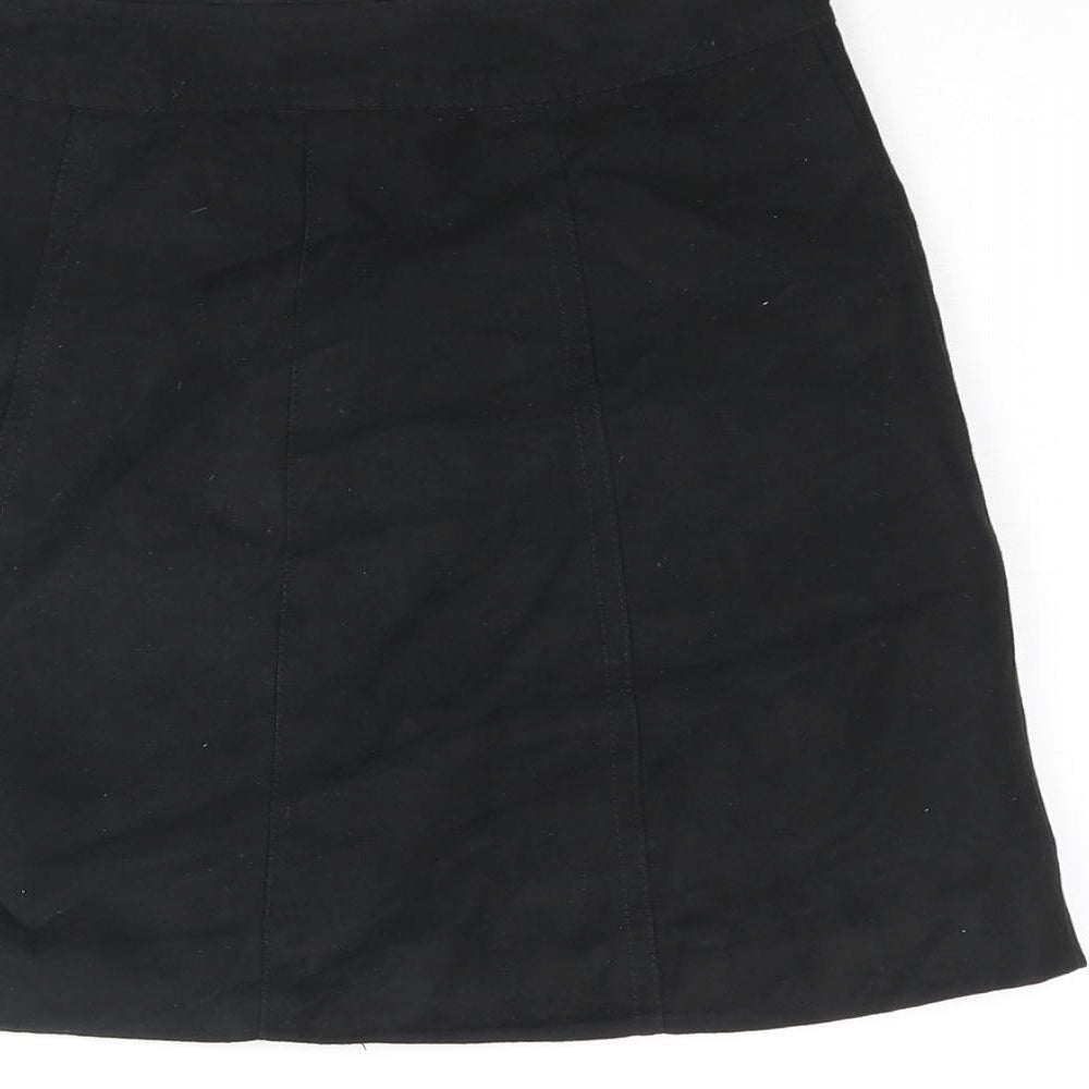 Divided by H&M Womens Black Polyester A-Line Skirt Size 6 Snap