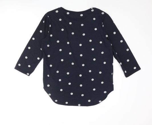 Intuition Womens Blue Round Neck Polka Dot Polyester Pullover Jumper Size 12 - Size 12-14