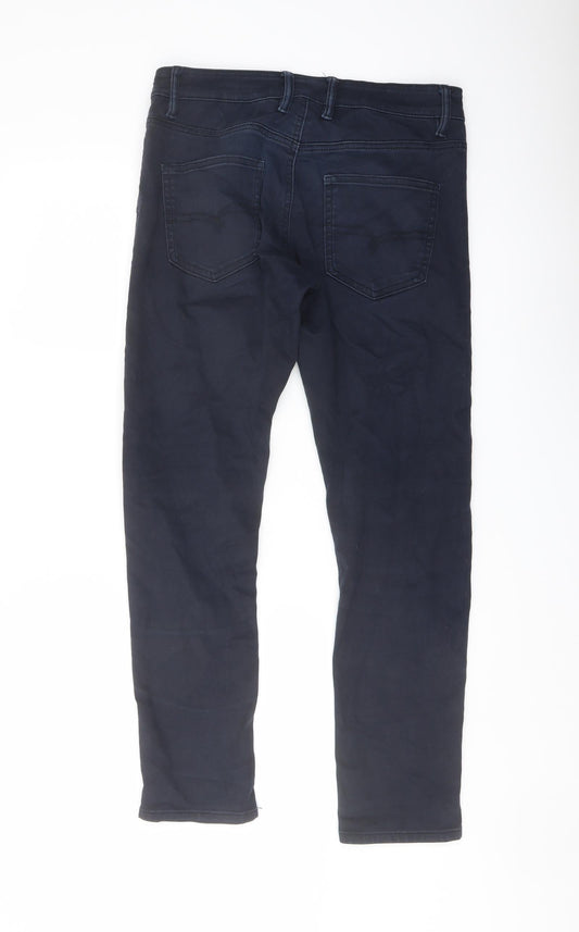 ext Mens Blue Cotton Skinny Jeans Size 32 in L28 in Regular Button