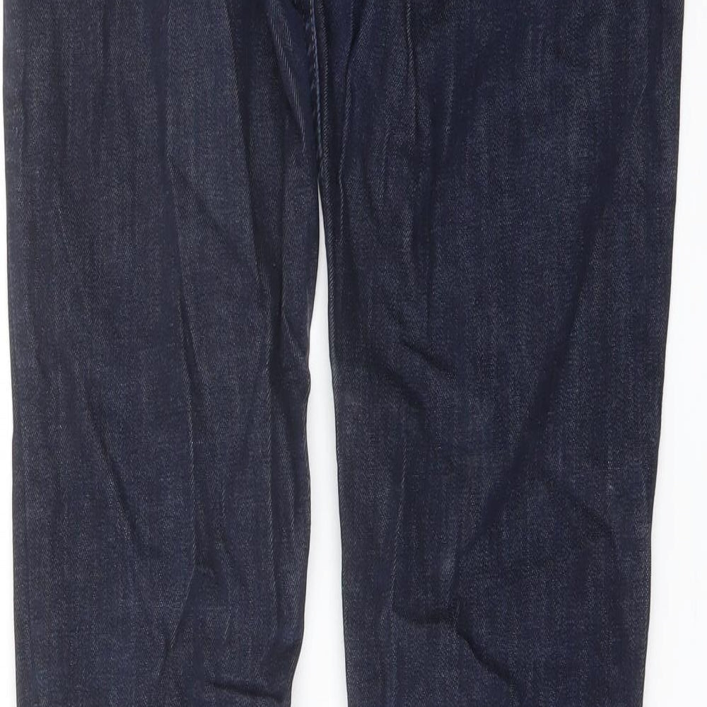 Topshop Womens Blue Cotton Straight Jeans Size 30 in L30 in Regular Button