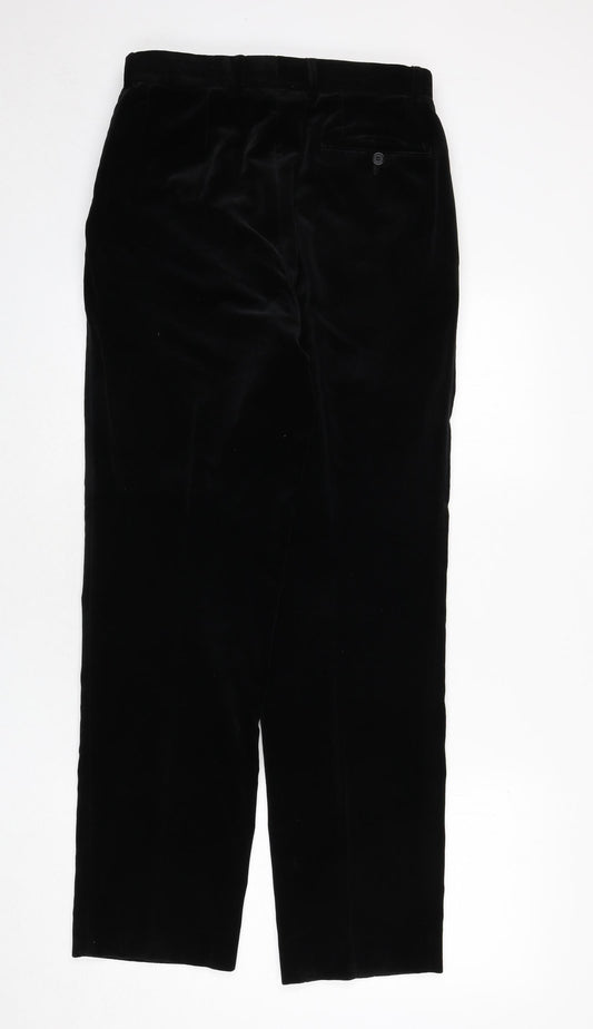 Mens UK Size 30 in Ciro Citterio Regular Fit Dress Pants Black Trousers