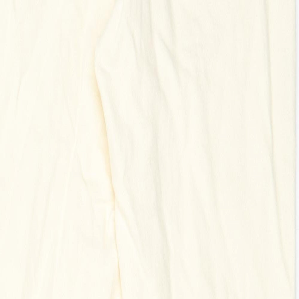 River Island Womens Ivory Cotton Mom Jeans Size 10 L30 in Regular Zip - Pockets