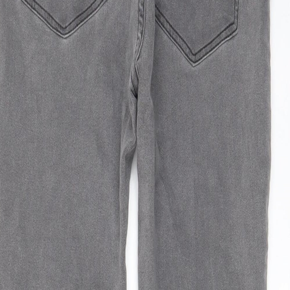 Pull&Bear Womens Grey Cotton Skinny Jeans Size 10 L26 in Regular Zip - Pockets