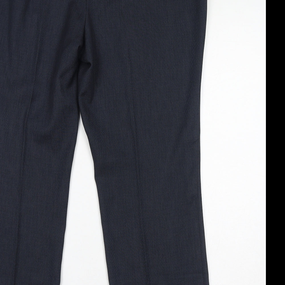 Classic Womens Blue Polyester Trousers Size 18 L30 in Regular Zip