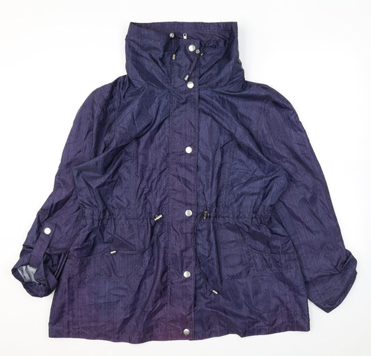EWM Womens Purple Geometric Jacket Size 18 Zip