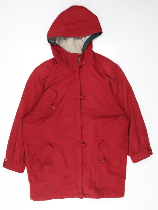 Womens UK Size 14 Telemac Red Rain Coat