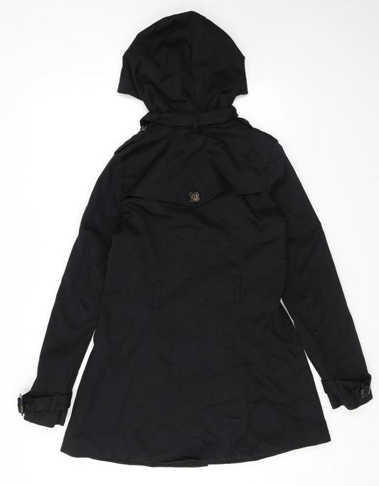 Divided by H&M Womens Black Trench Coat Coat Size 10 Button