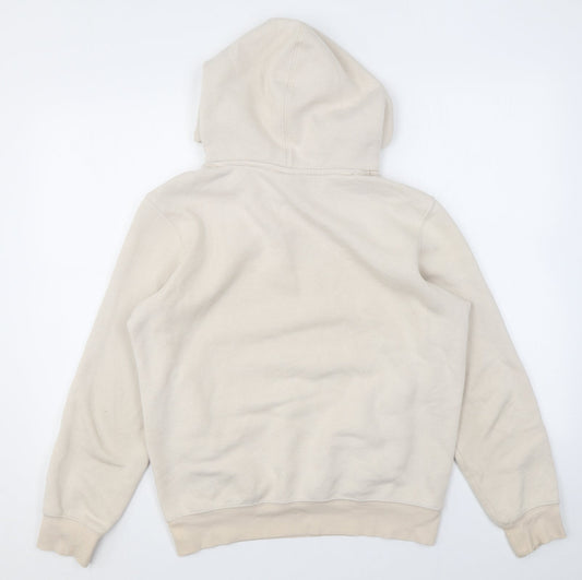 H&M Womens Ivory Cotton Pullover Hoodie Size XS Pullover - Pockets