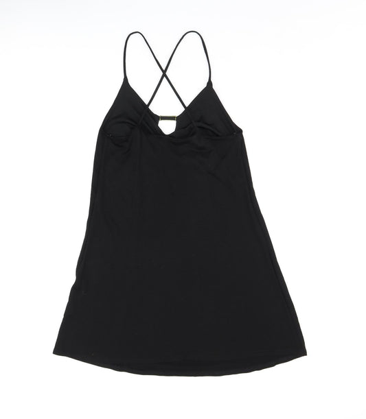 River Island Womens Black Rayon Mini Size 8 V-Neck Pullover