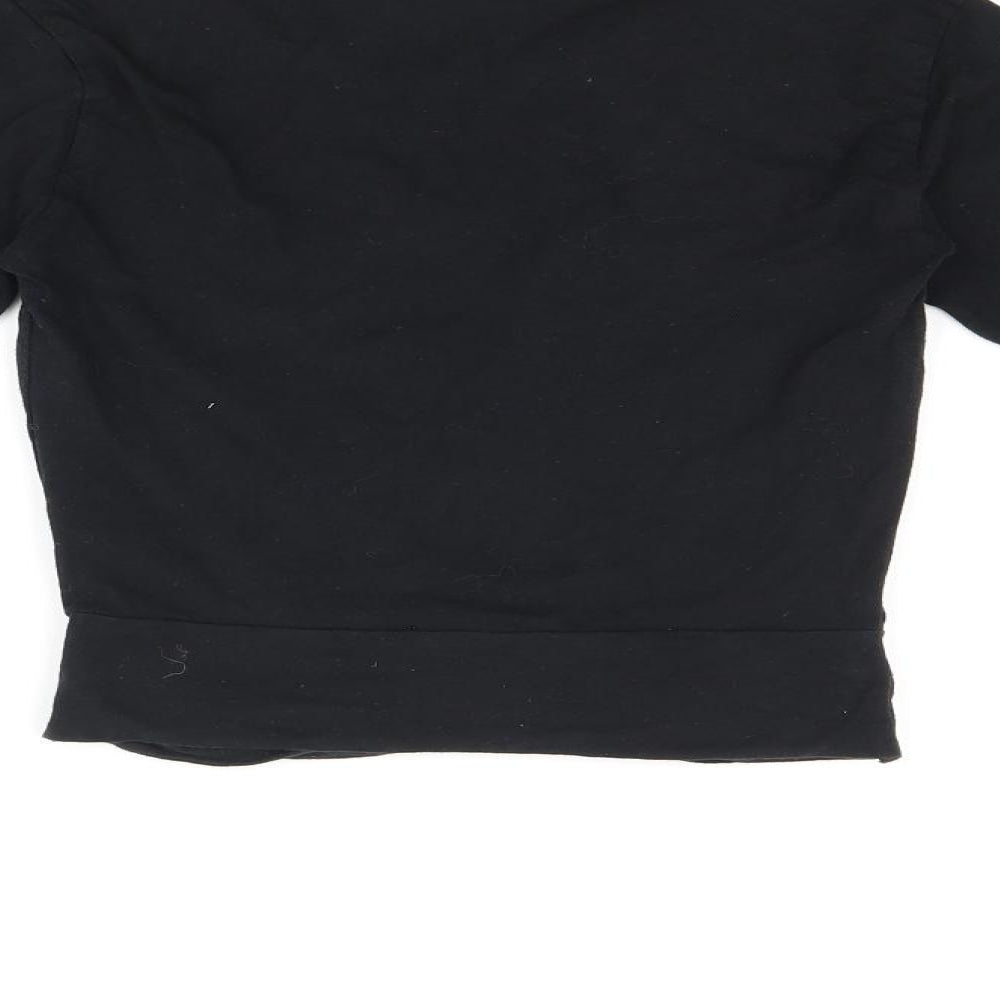 Womens UK Size S Zara Black Cropped T-Shirt