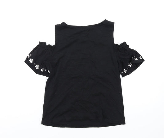Womens UK Size 6 New Look Black Basic T-Shirt
