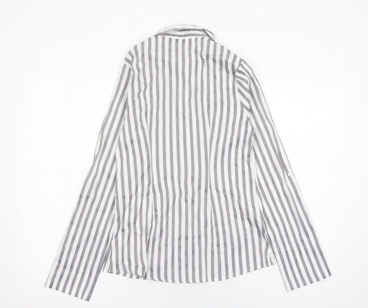 Womens UK Size 8 NEXT Grey Basic Button-Up