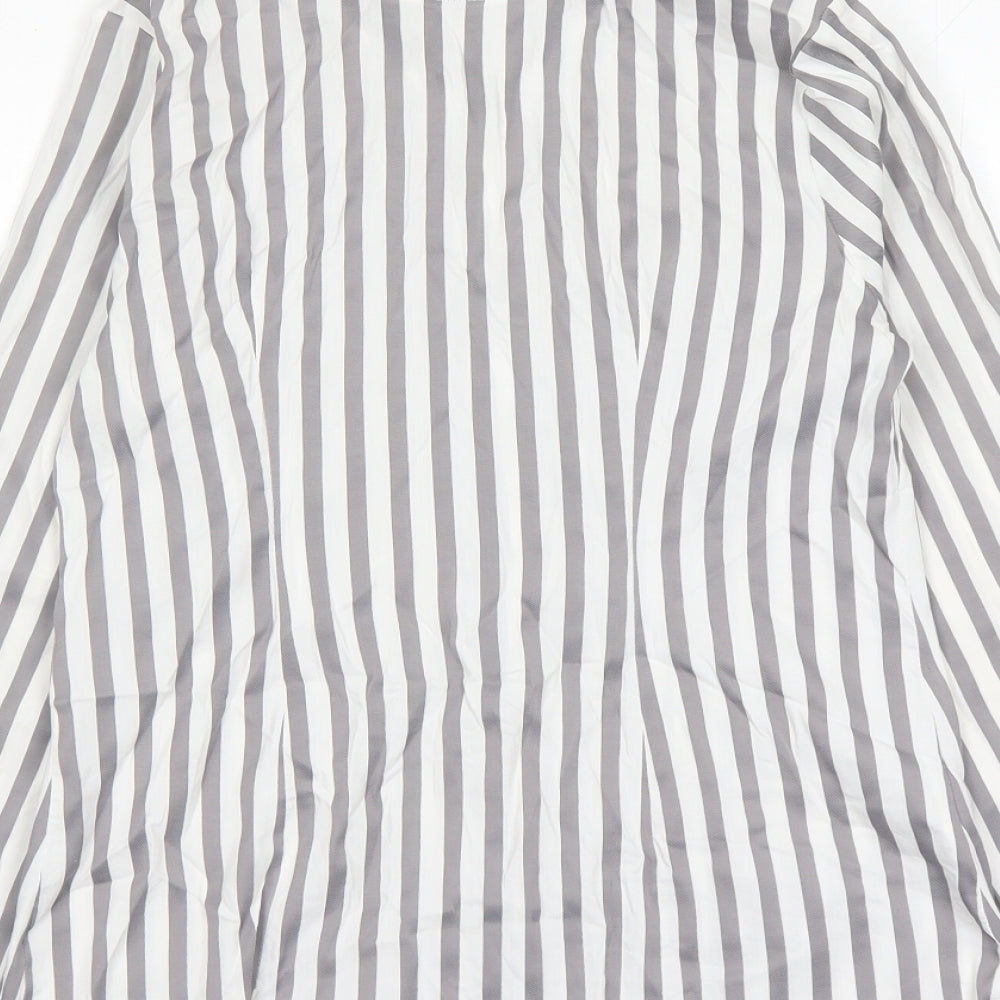 Womens UK Size 8 NEXT Grey Basic Button-Up