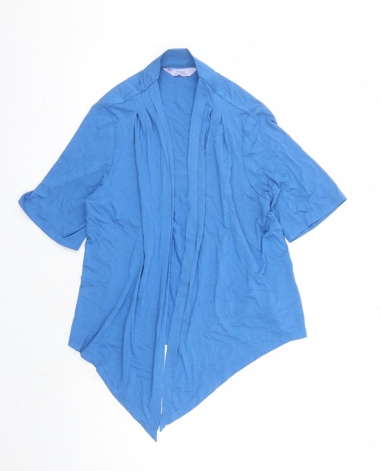 EWM Womens Blue Viscose Kimono T-Shirt Size 14 V-Neck - Waterfall Design