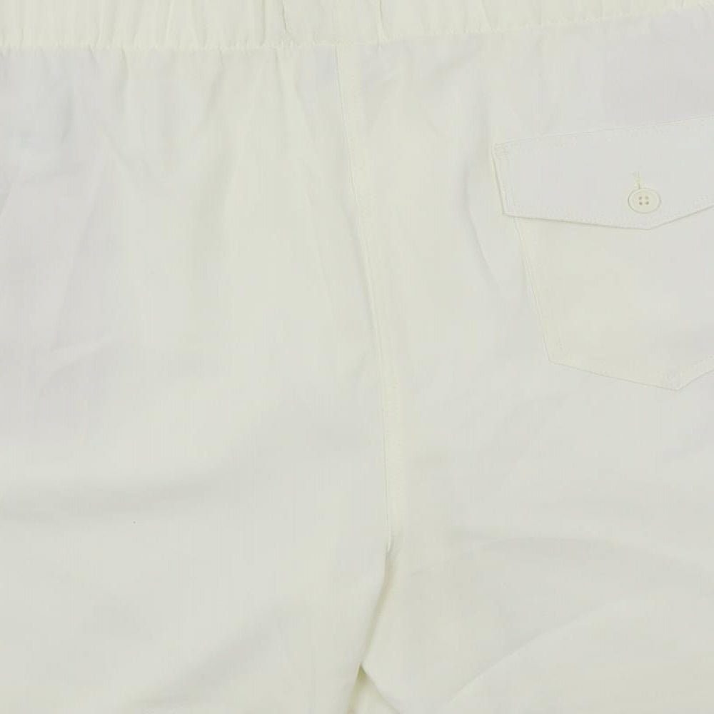 Marks and Spencer Womens Ivory Polyester Basic Shorts Size 22 L5 in Regular Pull On - Elastic Waist