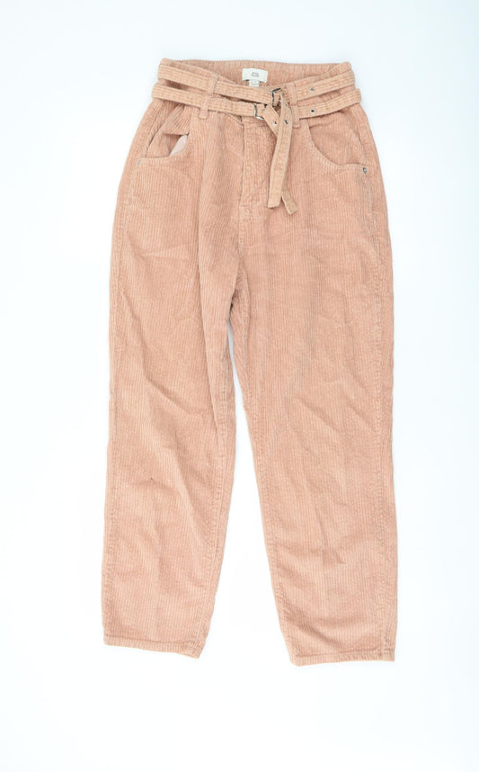 Womens UK Size 8 River Island Regular Fit Pink Trousers