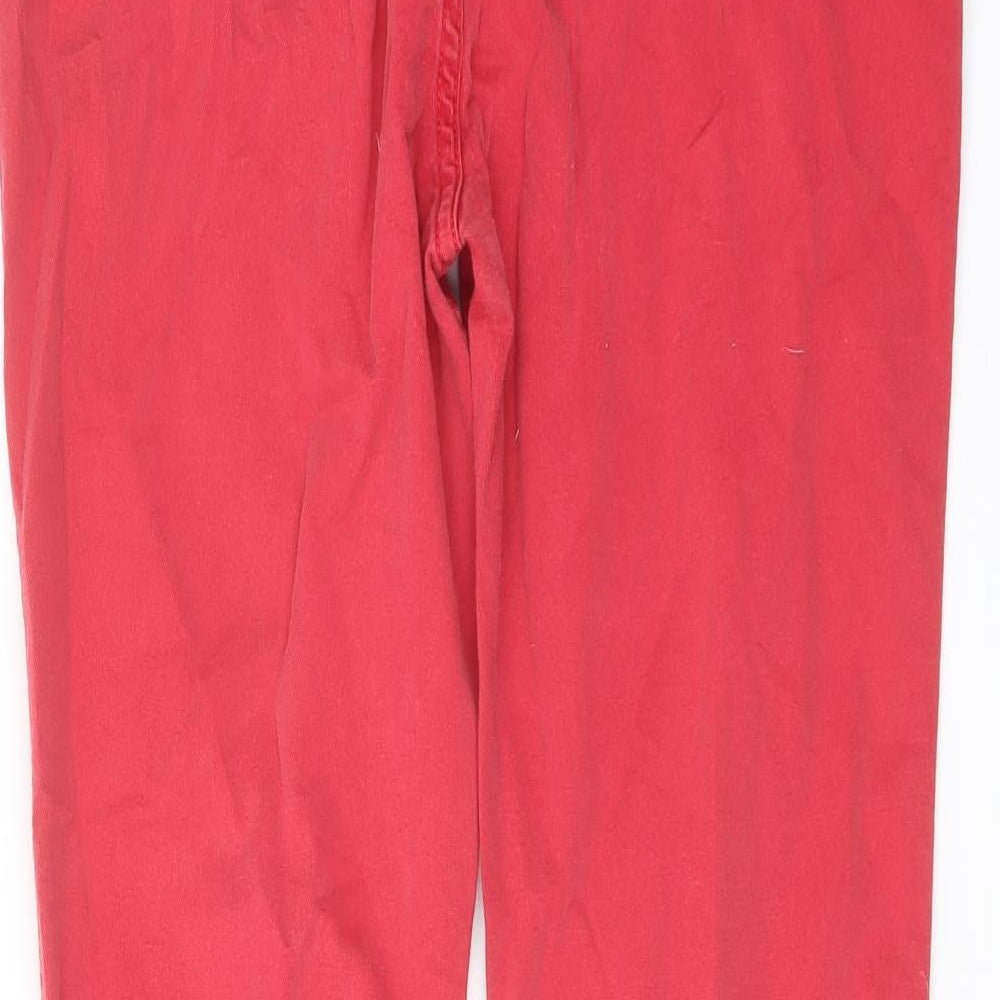 Per Una Womens Red Cotton Straight Jeans Size 30 in L26 in Regular Button