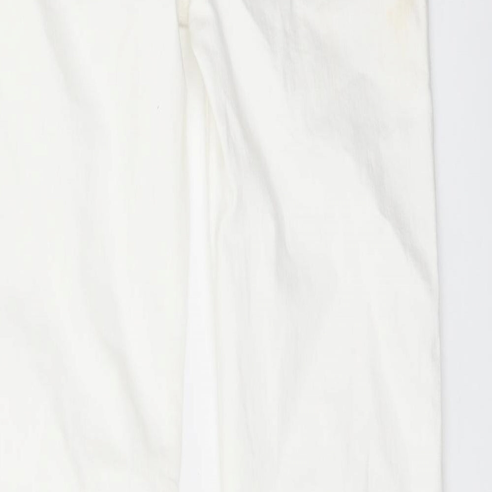 Womens UK Size 10 Marks and Spencer Regular Fit Straight Ivory Jeans