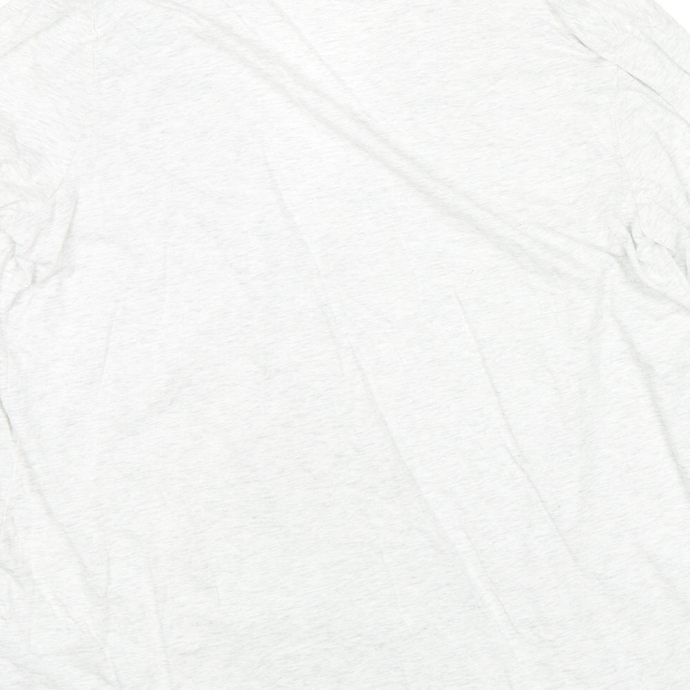 Lands' End Womens Grey Cotton Kimono T-Shirt Size M V-Neck